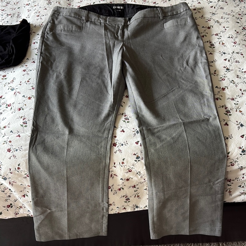 Express Columnist Bootcut Gray Dress Pants with Smooth Finish